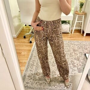Divided Brown Snake Print Pants